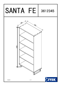 Manual JYSK Santa Fe (80x180x40) Bookcase