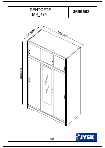 说明书 JYSKGentofte (143x220x62)衣柜