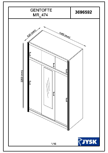 Instrukcja JYSK Gentofte (143x220x62) Garderoba