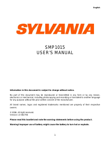Bruksanvisning Sylvania SMP1015 Mp3 spelare