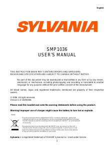 Bruksanvisning Sylvania SMP1036 Mp3 spelare