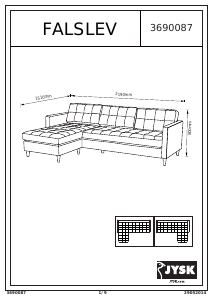 Brugsanvisning JYSK Falslev (219x80x151) Sofa