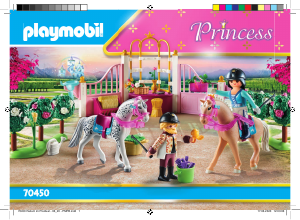 Manual Playmobil set 70450 Fairy Tales Aulas de equitação no estábulo
