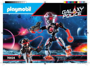 Manual Playmobil set 70024 Galaxy Police Pirata galáctico robô