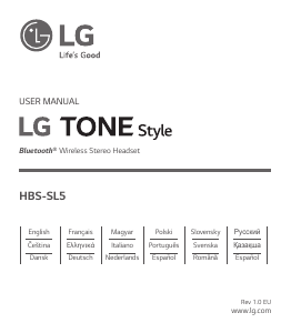 Návod LG HBS-SL5 Tone Style Slúchadlá s mikrofónom