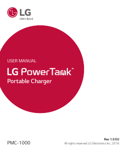 Kullanım kılavuzu LG PMC-1000 PowerTank Portatif şarj cihazı