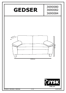 Panduan JYSK Gedser (150x85x84) Sofa