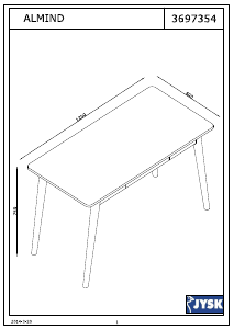 Посібник JYSK Almind (120x75x60) Письмовий стіл