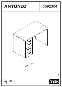 说明书 JYSKAntonio (110x74x60)桌子