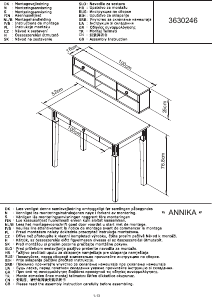Manual JYSK Aulum (100x77x52) Birou