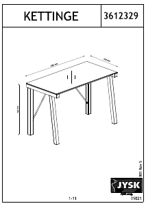 说明书 JYSKKettinge (120x75x60)桌子
