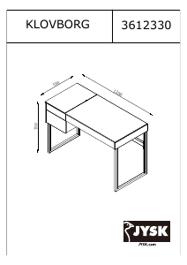 Használati útmutató JYSK Klovborg (120x75x55) Íróasztal