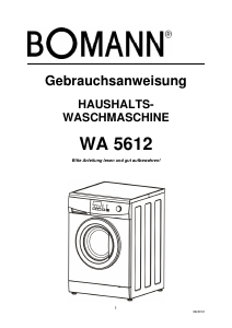Bedienungsanleitung Bomann WA 5612 Waschmaschine