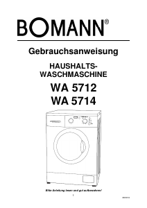 Bedienungsanleitung Bomann WA 5712 Waschmaschine