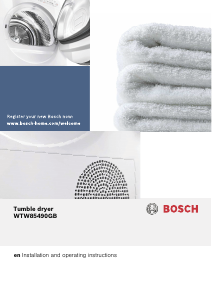 Manual Bosch WTW85490GB Dryer