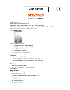 Bruksanvisning Sylvania SMP2002 Mp3 spelare
