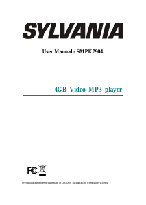 Bruksanvisning Sylvania SMPK7904 Mp3 spelare