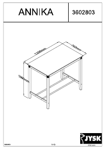 Manual de uso JYSK Annika (70x100x120) Mesa de comedor