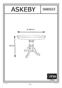 说明书 JYSKAskeby (100x75)餐桌