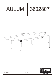 Руководство JYSK Aulum (90x180) Обеденный стол