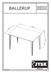 Руководство JYSK Ballerup (76x120x73) Обеденный стол