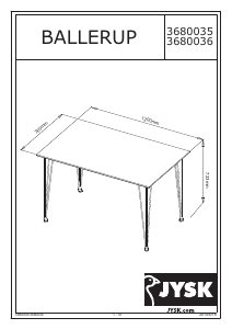 Bruksanvisning JYSK Ballerup (76x120x73) Matbord