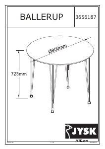 Посібник JYSK Ballerup (90x73) Обідній стіл