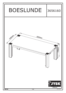 Rokasgrāmata JYSK Boeslunde (100x220x77) Pusdienu galds