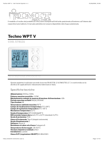 Manuale IMIT 578131 Techno WPT V Termostato