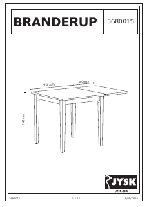 Návod JYSK Branderup (75x75) Jedálenský stôl
