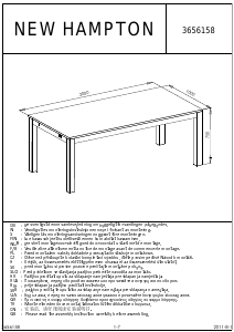 Návod JYSK New Hampton (100x200x75) Jedálenský stôl