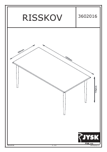 Посібник JYSK Risskov (90x180x76) Обідній стіл