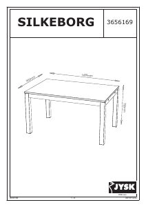 Руководство JYSK Silkeborg (90x140x75) Обеденный стол