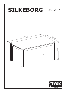 説明書 JYSK Silkeborg (90x160x75) ダイニングテーブル