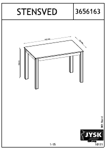 説明書 JYSK Stensved (70x115x75) ダイニングテーブル