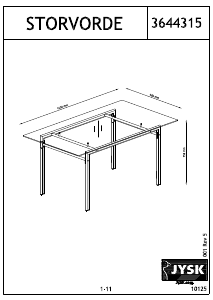 Manual JYSK Storvorde (90x160x74) Masă bucătărie