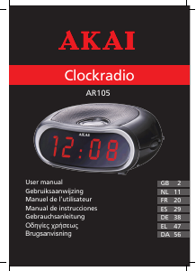 Mode d’emploi Akai AR105 Radio-réveil