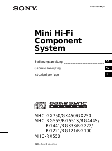 Manuale Sony MHC-RG444S Stereo set