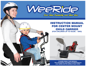 Manual WeeRide Kangaroo Deluxe Bicycle Seat