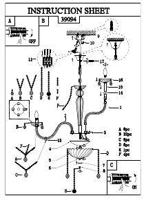 Bruksanvisning Eglo 39094 Lampa