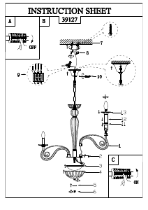 Bruksanvisning Eglo 39127 Lampa