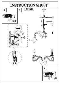 Bruksanvisning Eglo 39128 Lampa