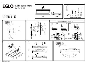 Bruksanvisning Eglo 39465 Lampa