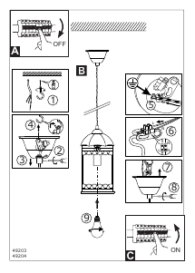 Bruksanvisning Eglo 49203 Lampa