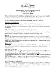Bruksanvisning Taylor 1513RMT Väderstation