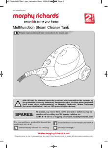 Bruksanvisning Morphy Richards 720004 Grimebuster Ångtvätt