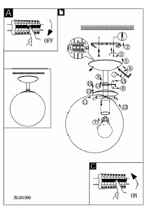 Bruksanvisning Eglo 91589 Lampa