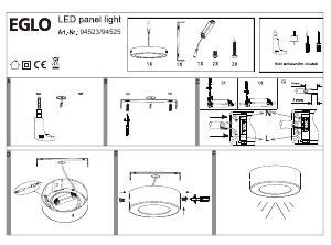 Bruksanvisning Eglo 94523 Lampa