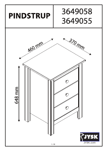 Manuale JYSK Pindstrup (46x65x37) Cassettiera