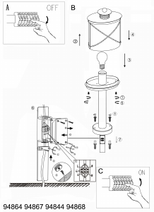 Bruksanvisning Eglo 94844 Lampa